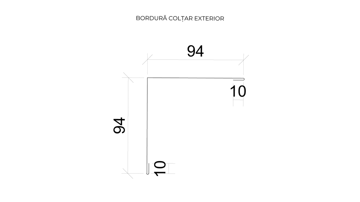 Bordură colțar exterior ( 208x2000 mm )