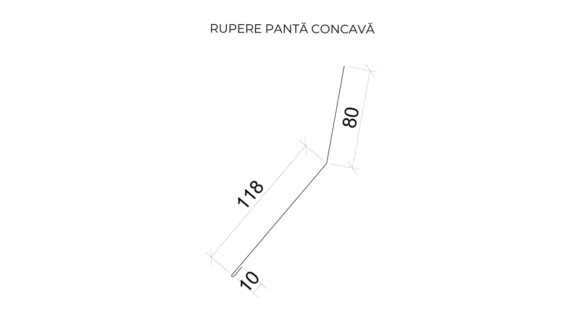 Bordură rupere pantă concavă (208 x 2000 mm)