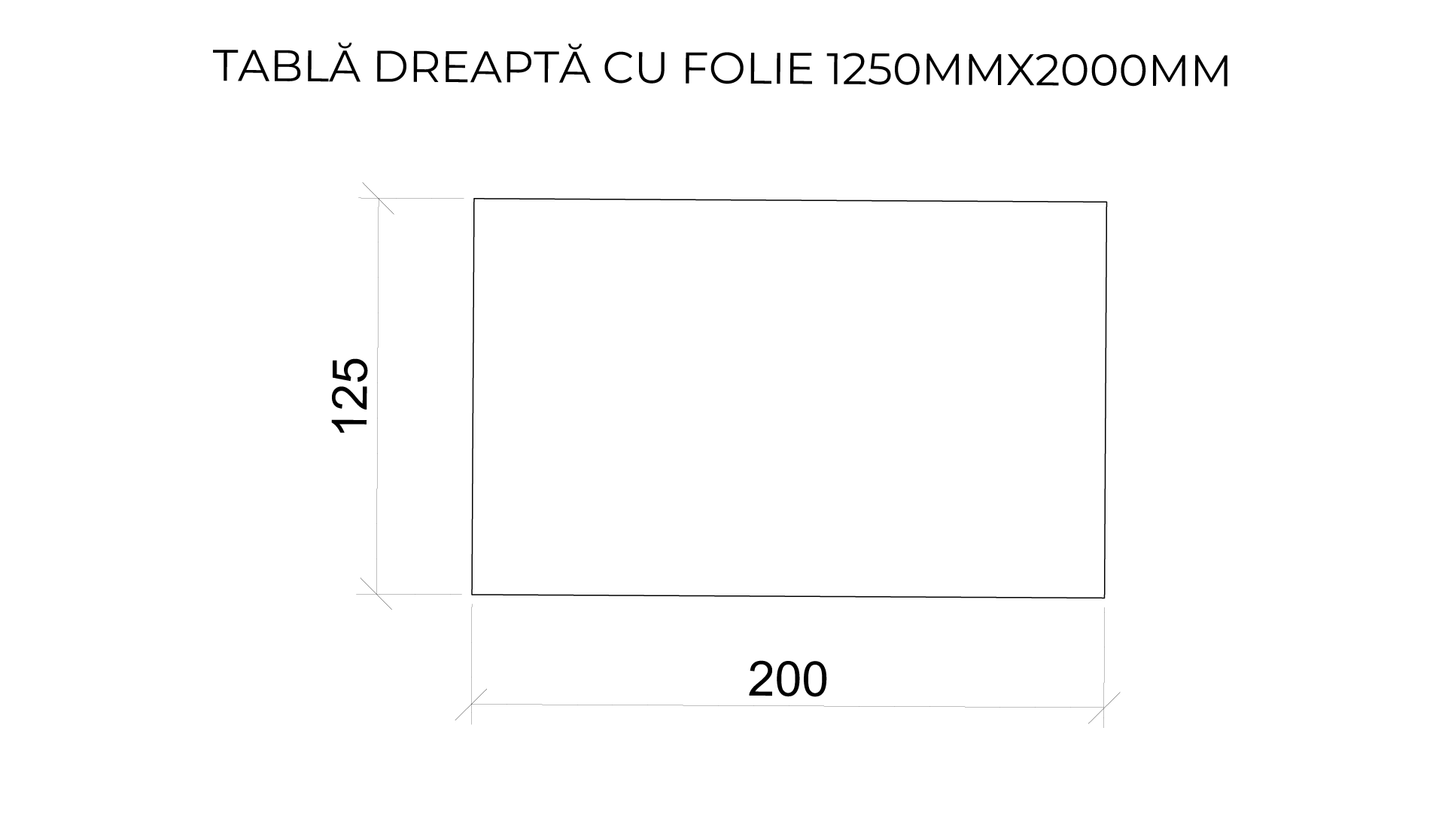 Tablă plană cu folii ( 1250 x 2000 mm )
